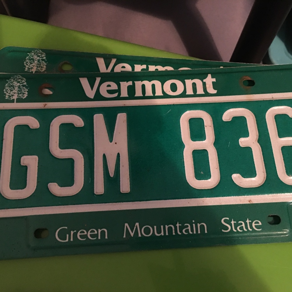 Vermont License Plate